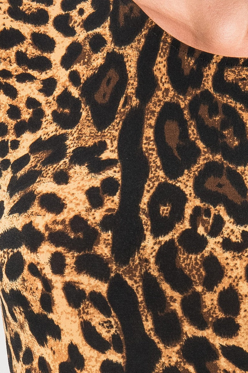 Griselda Long Sleeve Leopard Peplum Dress