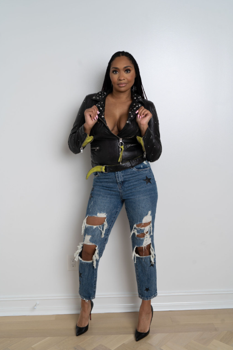 Distressed Denim Star Jeans