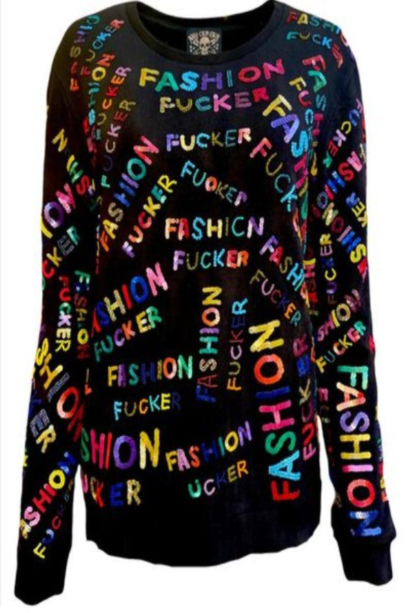 Fashion Fucker Sequin Sweatshirt