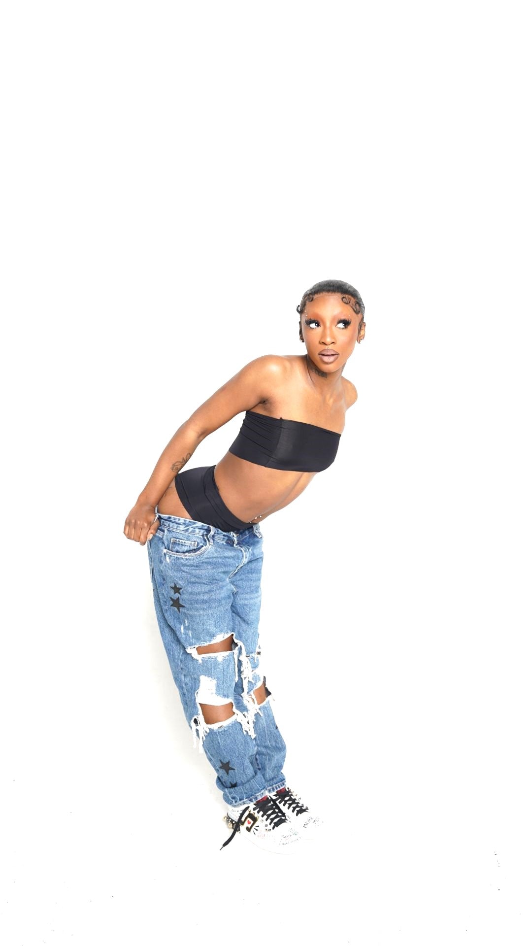 Distressed Denim Star Jeans